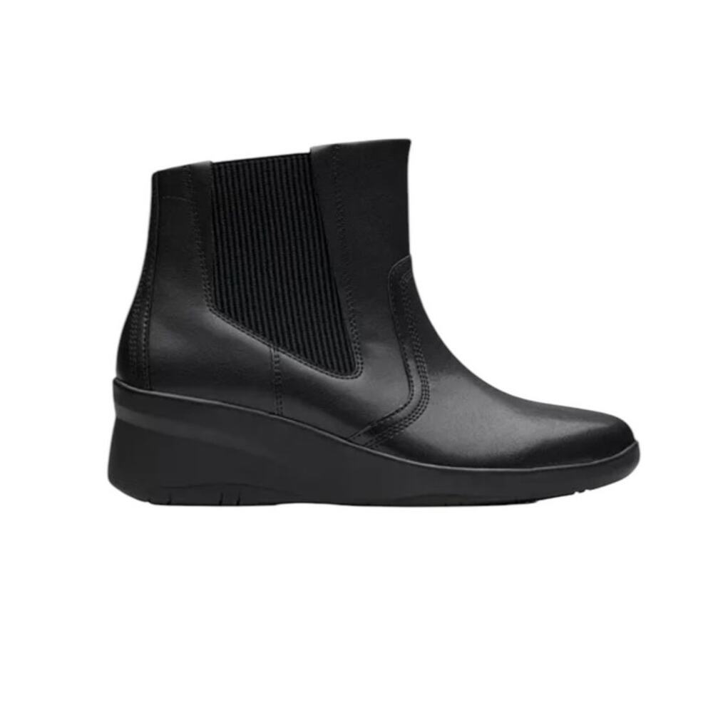 Clarks Collection Womens Suttyn Rae Heritage Black Leather Ankle Boots 9.5 NEW